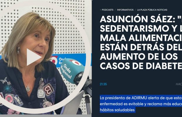 Asunción Sáez, presidenta de ADIRMU interviene en Onda Regional de Murcia para dar visibilidad al Día Mundial de la Diabetes