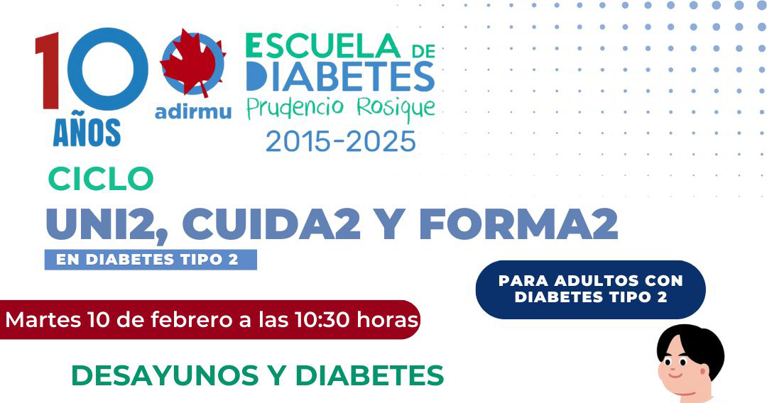 ADIRMU ofrece una sesión sobre desayunos saludables en diabetes tipo 2